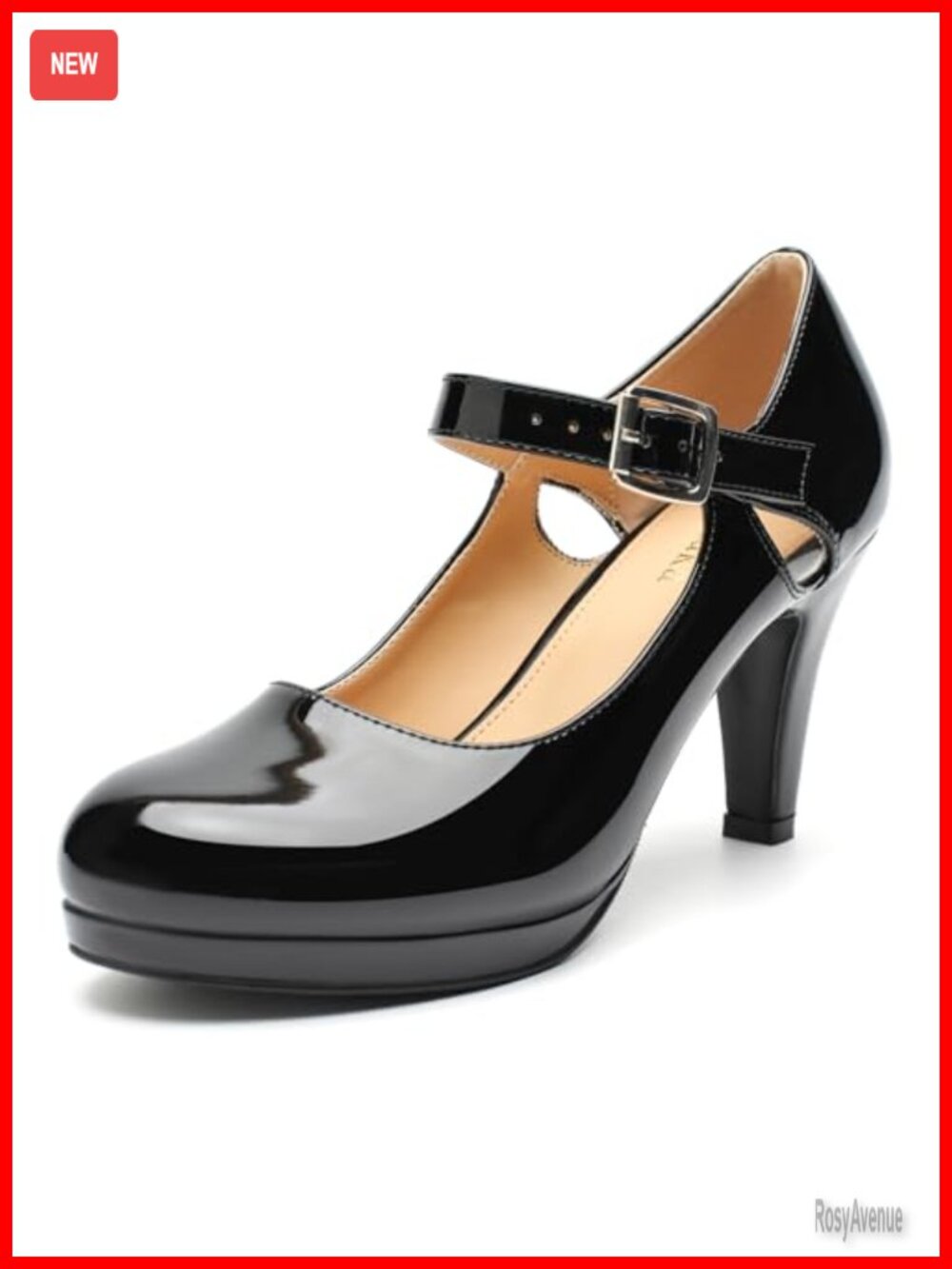 Women's Kitten Heels Mary Janes Cutout Round Toe Retro Dress Pumps
